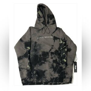 NEW Civil Regime Black Tie-Dye Hoodie